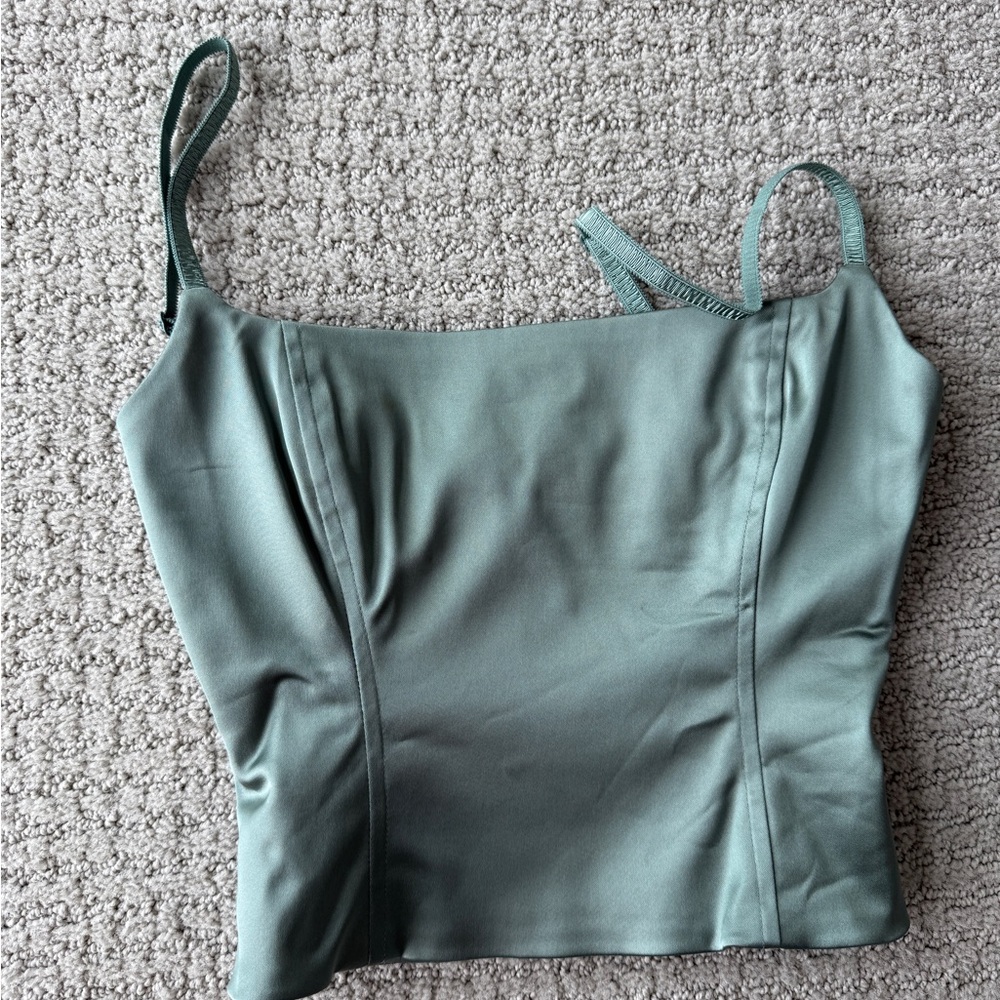 Aritzia Wilfred Sage Green Crop Tank Top